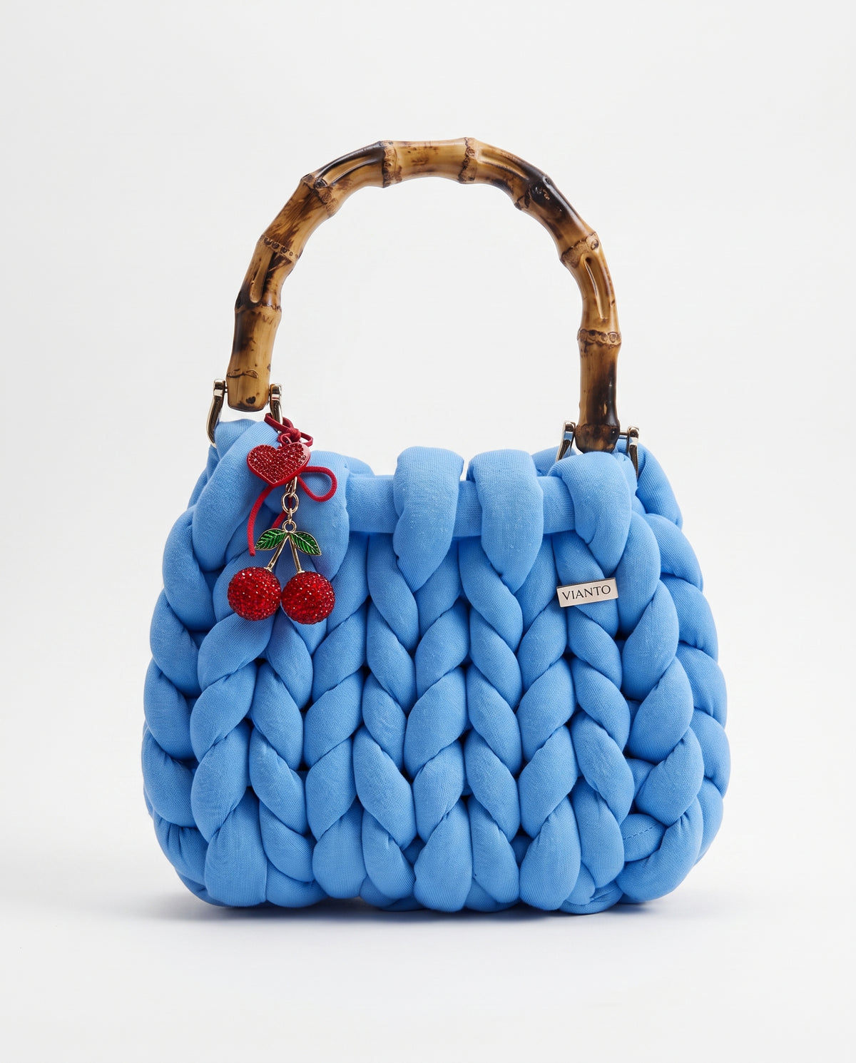 VIANTO Cherry Charm – Kirschen-Taschenanhänger mit roten Kristallperlen